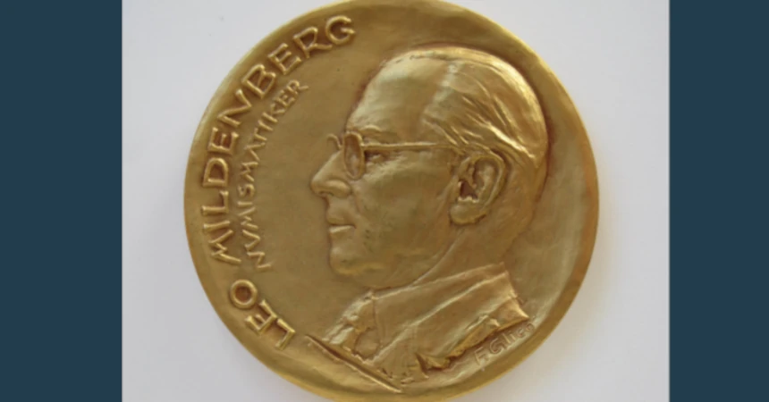 Medaille mit dem Porträt Leo Mildenbergs.